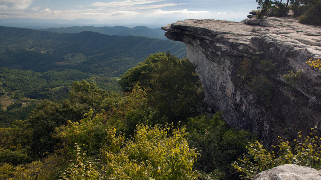 View of an overlook on the Appalachian Trail National Scenic Trail in Tennessee.