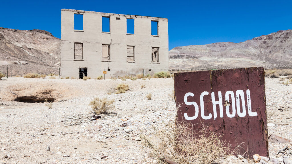 A school in the ghost town of Rhyolite