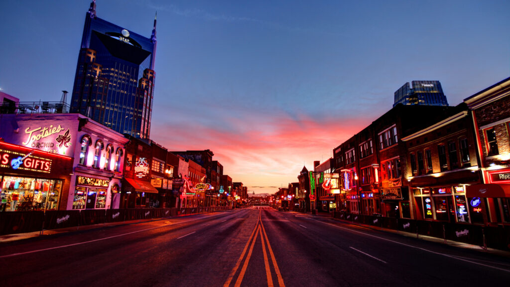 View of Broadway Street in Nashville